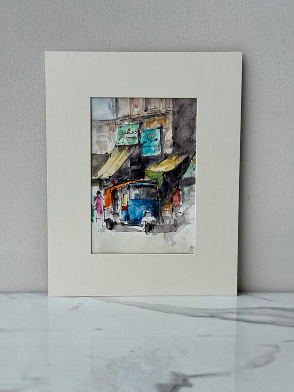 Vibrant Rickshaw Cityscape Wall Art