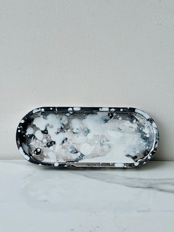 Oval Marble Decorative Tray by Tajdar